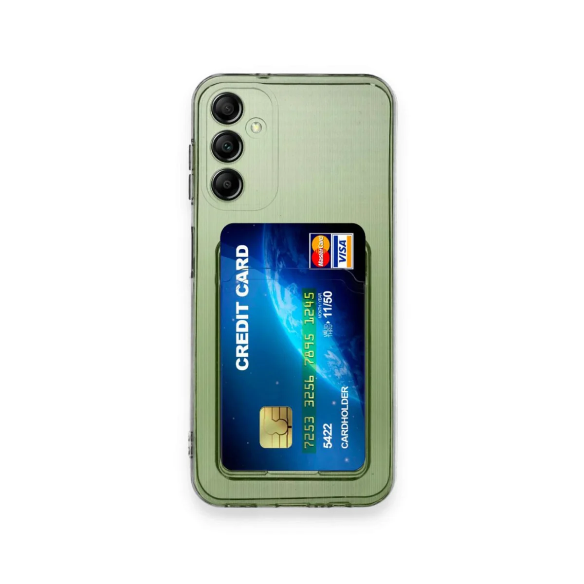 Galaxy A15 4G Kılıf Kart Şeffaf Silikon - Şeffaf