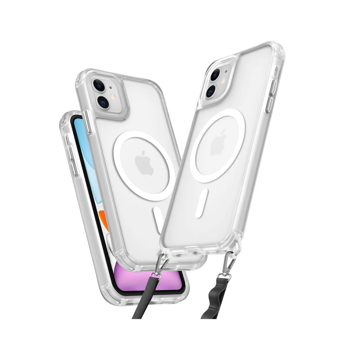 iPhone 11 Kılıf Enka Magsafe Silikon Kılıf - Şeffaf