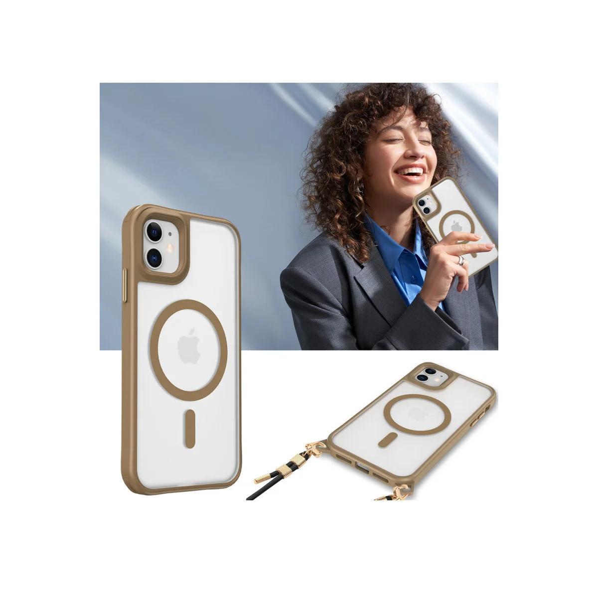 iPhone 11 Kılıf Enka Magsafe Silikon Kılıf - Şeffaf