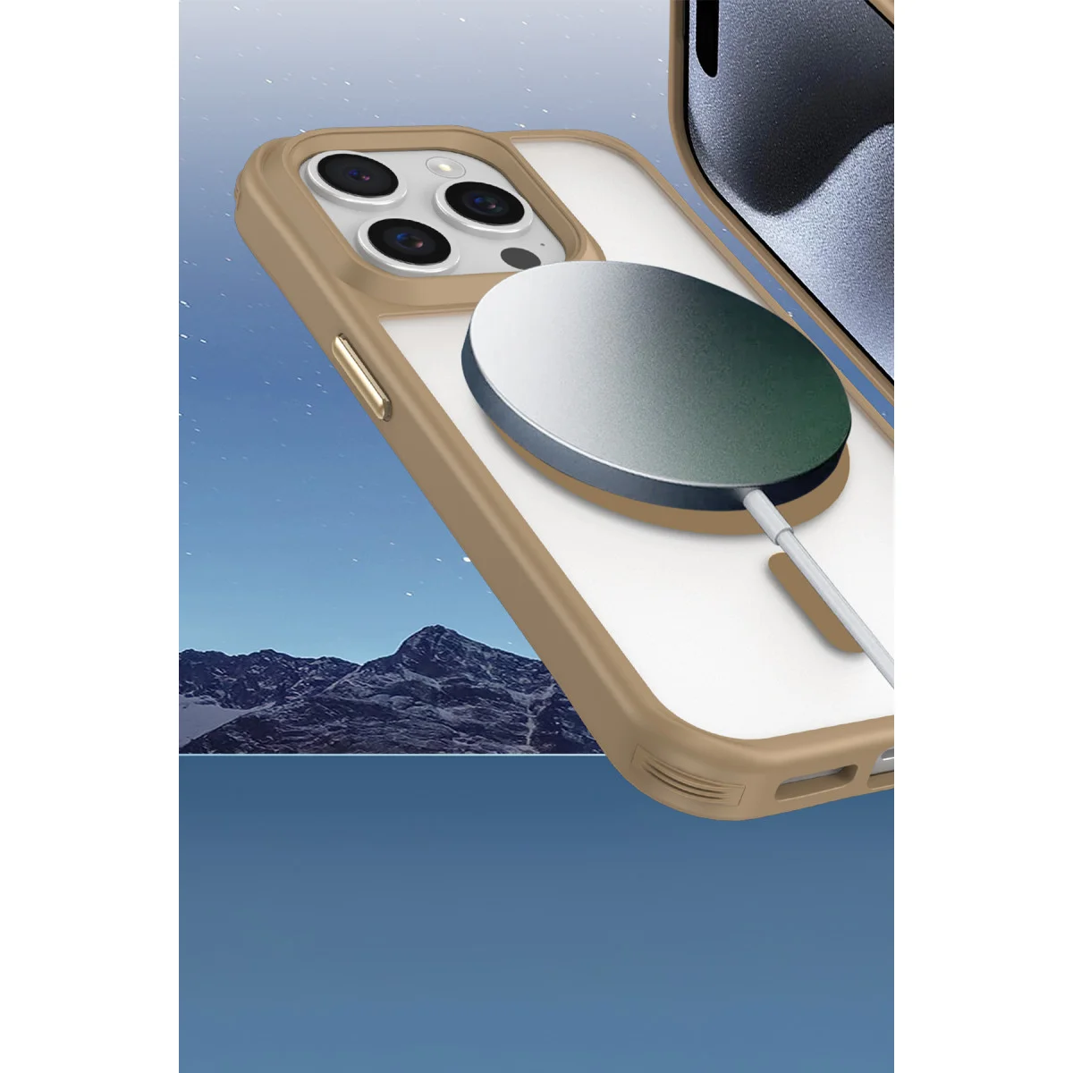 iPhone 15 Pro Max Kılıf Enka Magsafe Silikon Kılıf - Şeffaf