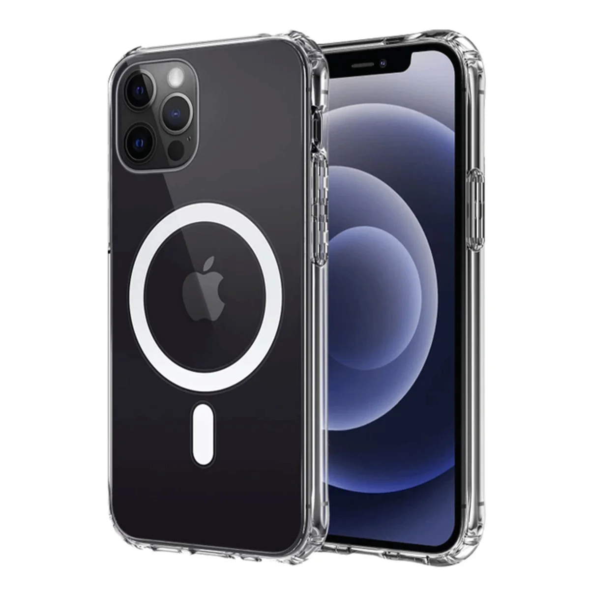 iPhone 12 Kılıf Magneticsafe Şeffaf Silikon - Şeffaf