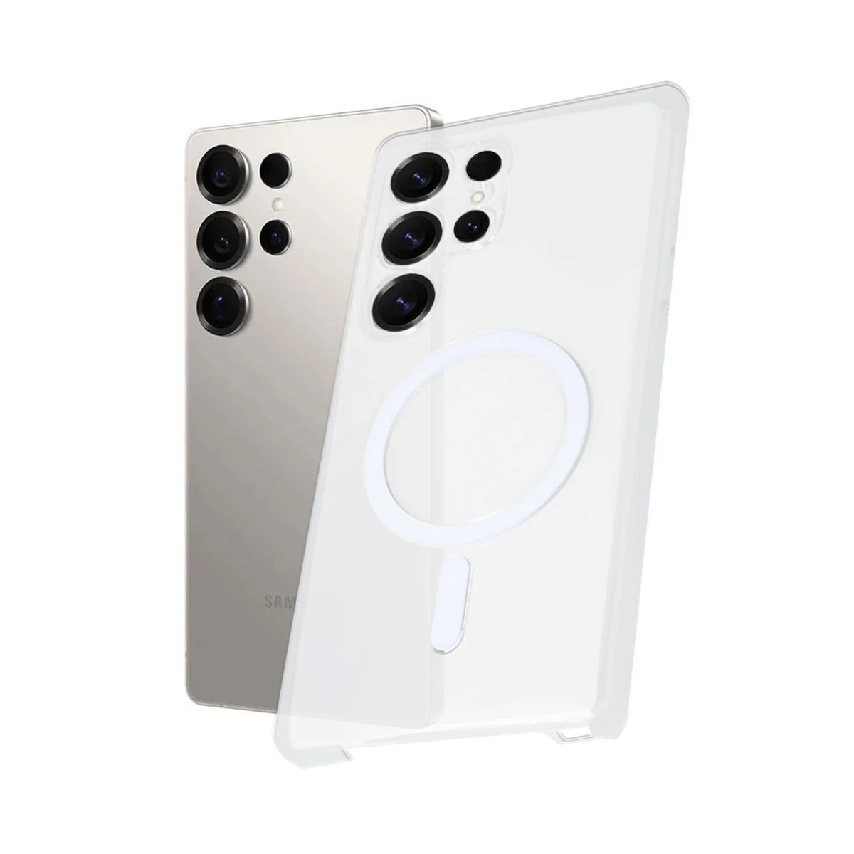 Galaxy S23 Ultra Kılıf PC Zara Magsafe Şeffaf Kılıf - Şeffaf