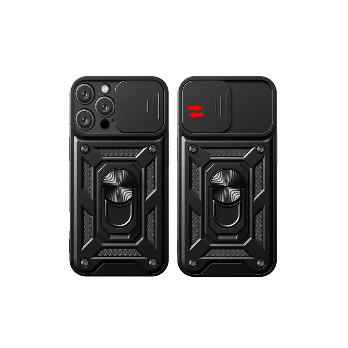 iPhone 16 Pro Kılıf Pars Lens Yüzüklü Silikon - Yeşil