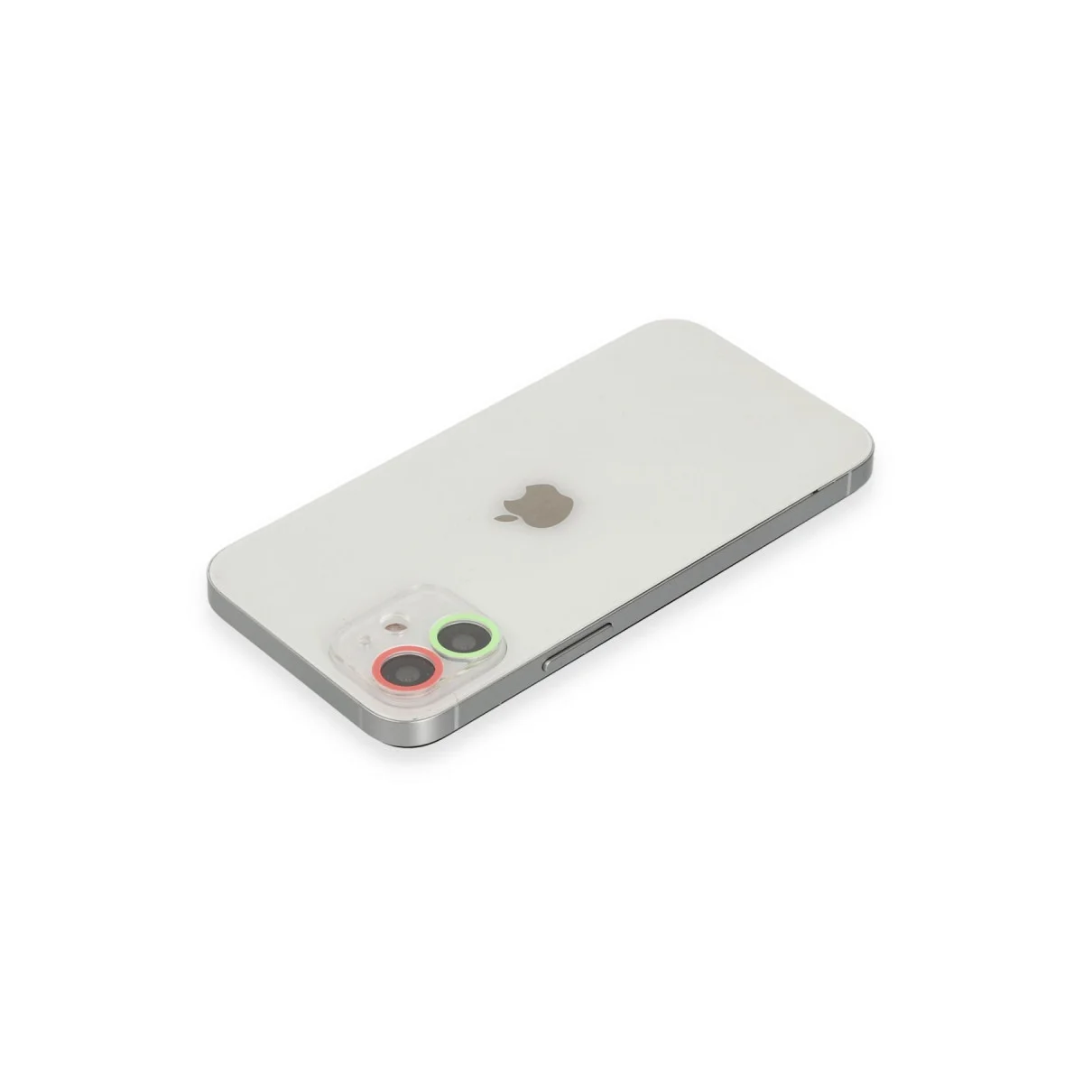 iPhone 12 Mini Renkli Kamera Lens Koruma Cam - Yeşil-Pembe