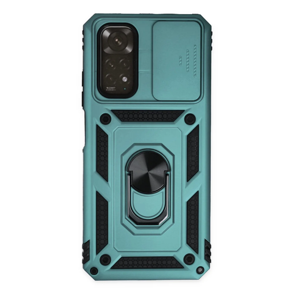 Redmi Note 11 Kılıf Pars Lens Yüzüklü Silikon - Yeşil