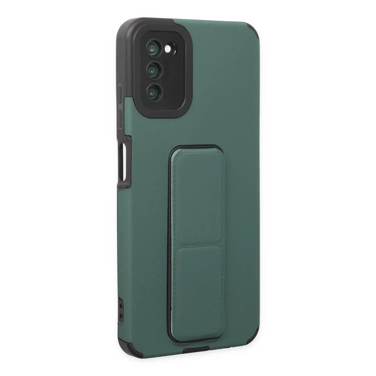 Galaxy A03S Kılıf Mega Standlı Silikon - Yeşil