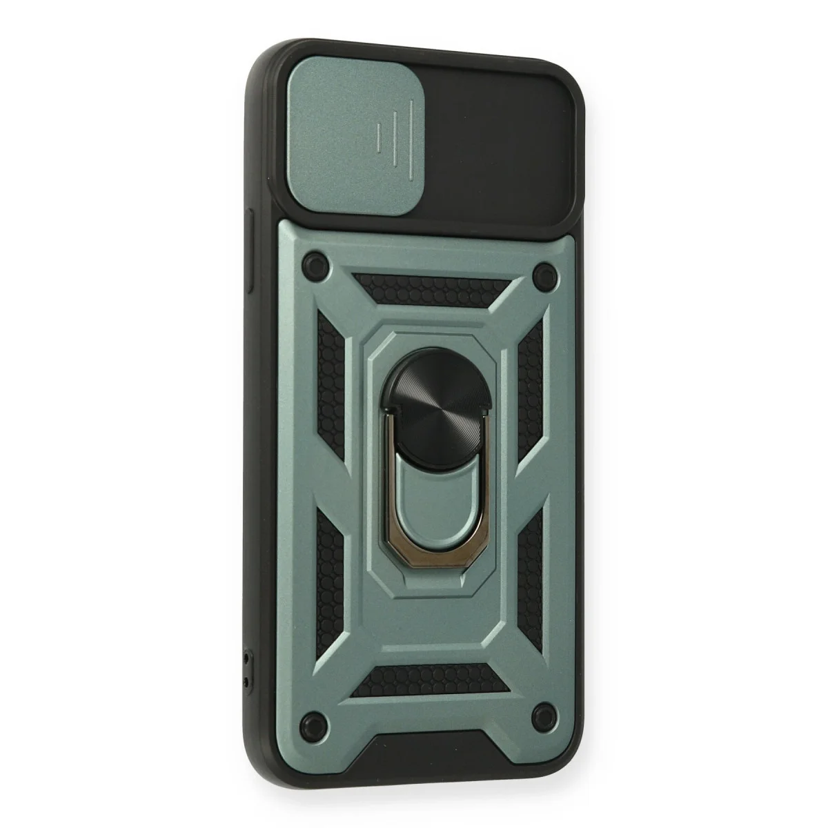 iPhone 11 Pro Kılıf Pars Lens Yüzüklü Silikon - Yeşil