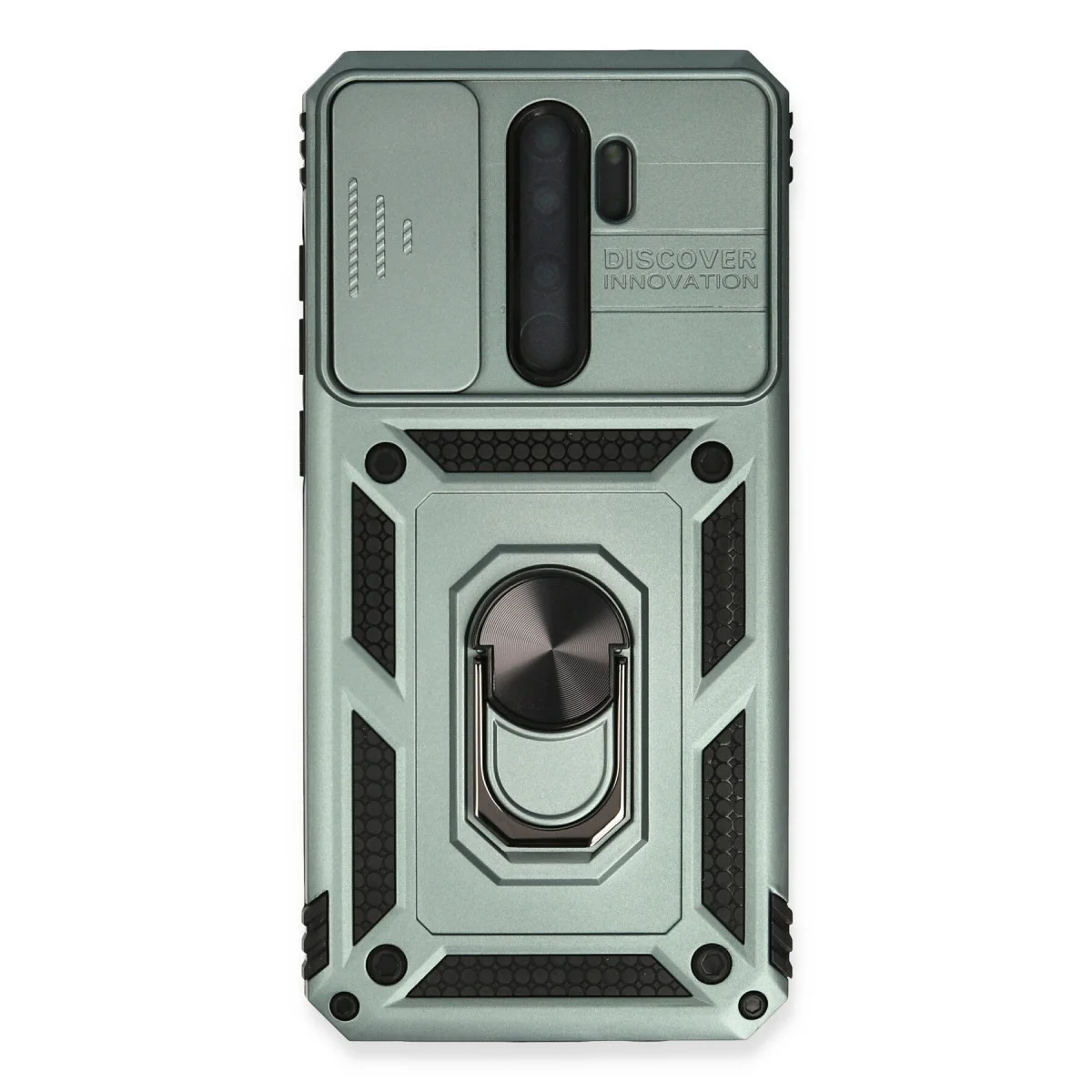 Redmi Note 8 Pro Kılıf Pars Lens Yüzüklü Silikon - Yeşil