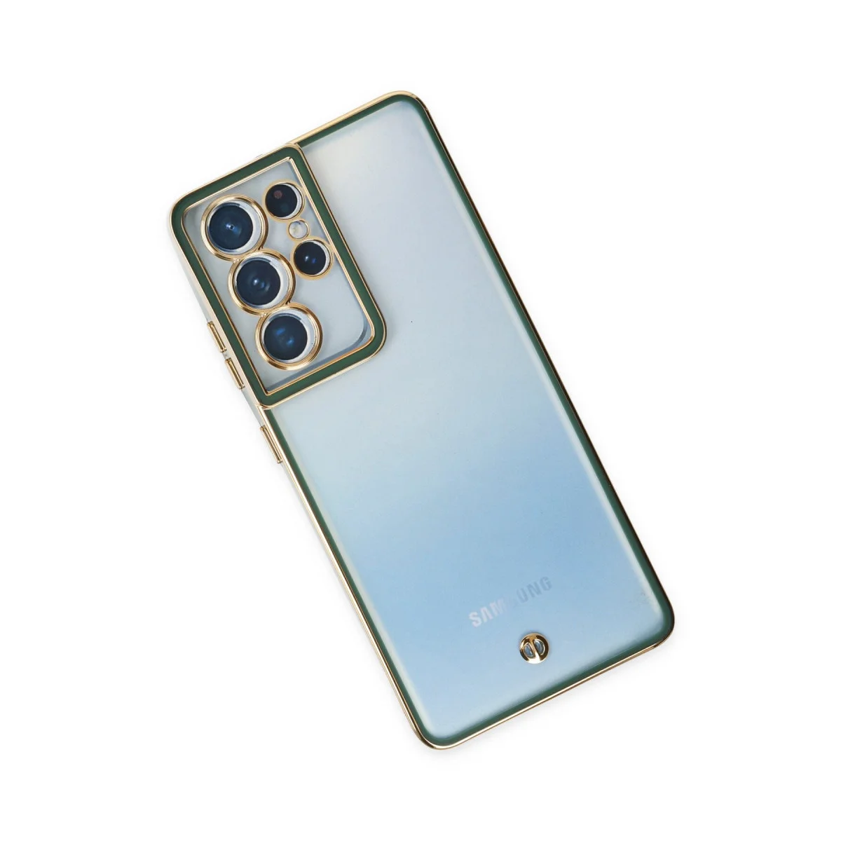 Galaxy S21 Ultra Kılıf Liva Lens Silikon - Yeşil