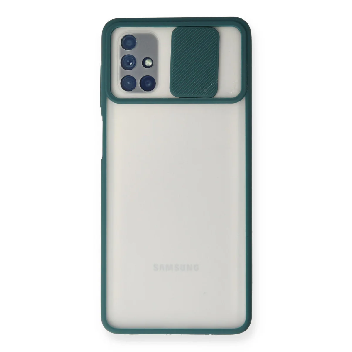 Galaxy M51 Kılıf Palm Buzlu Kamera Sürgülü Silikon - Yeşil