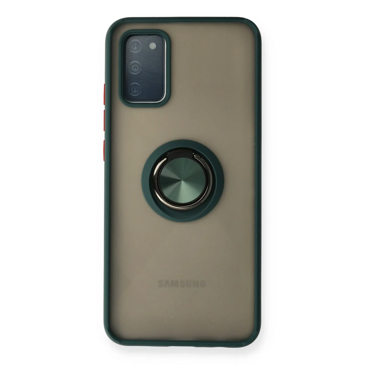 Galaxy A02S Kılıf Montreal Yüzüklü Silikon Kapak - Yeşil
