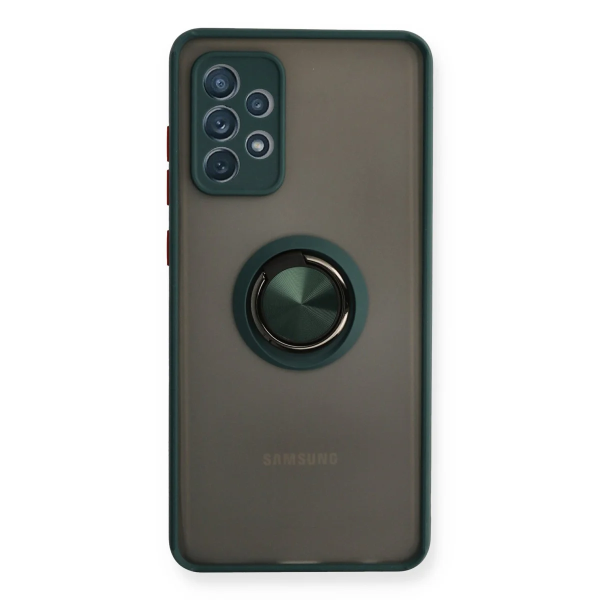 Galaxy A72 Kılıf Montreal Yüzüklü Silikon Kapak - Yeşil