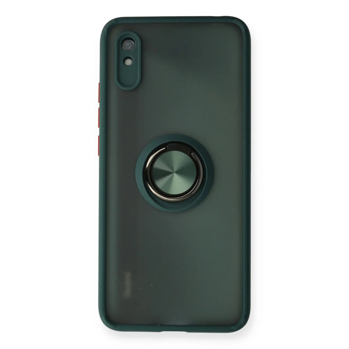 Redmi 9A Kılıf Montreal Yüzüklü Silikon Kapak - Yeşil