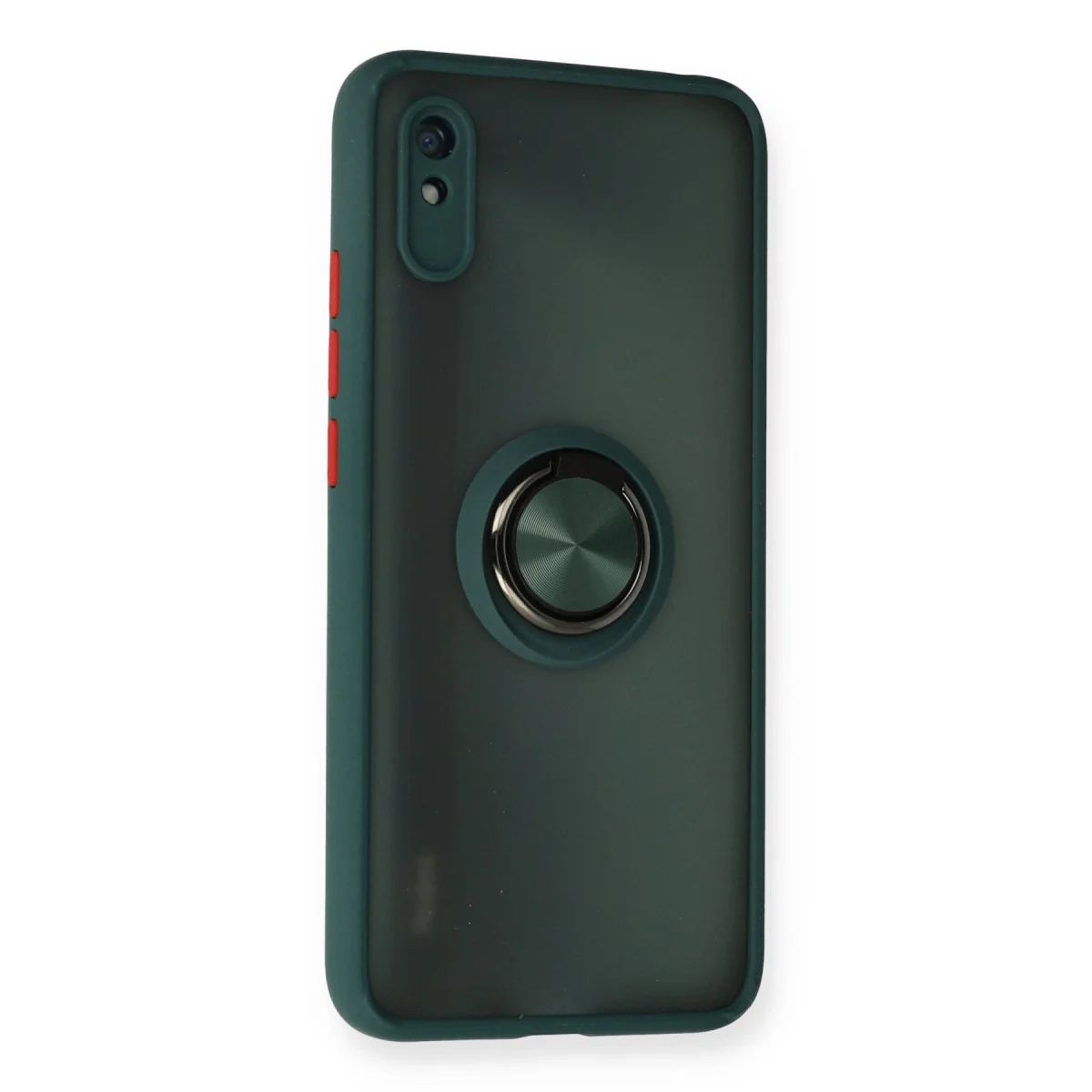 Redmi 9A Kılıf Montreal Yüzüklü Silikon Kapak - Yeşil