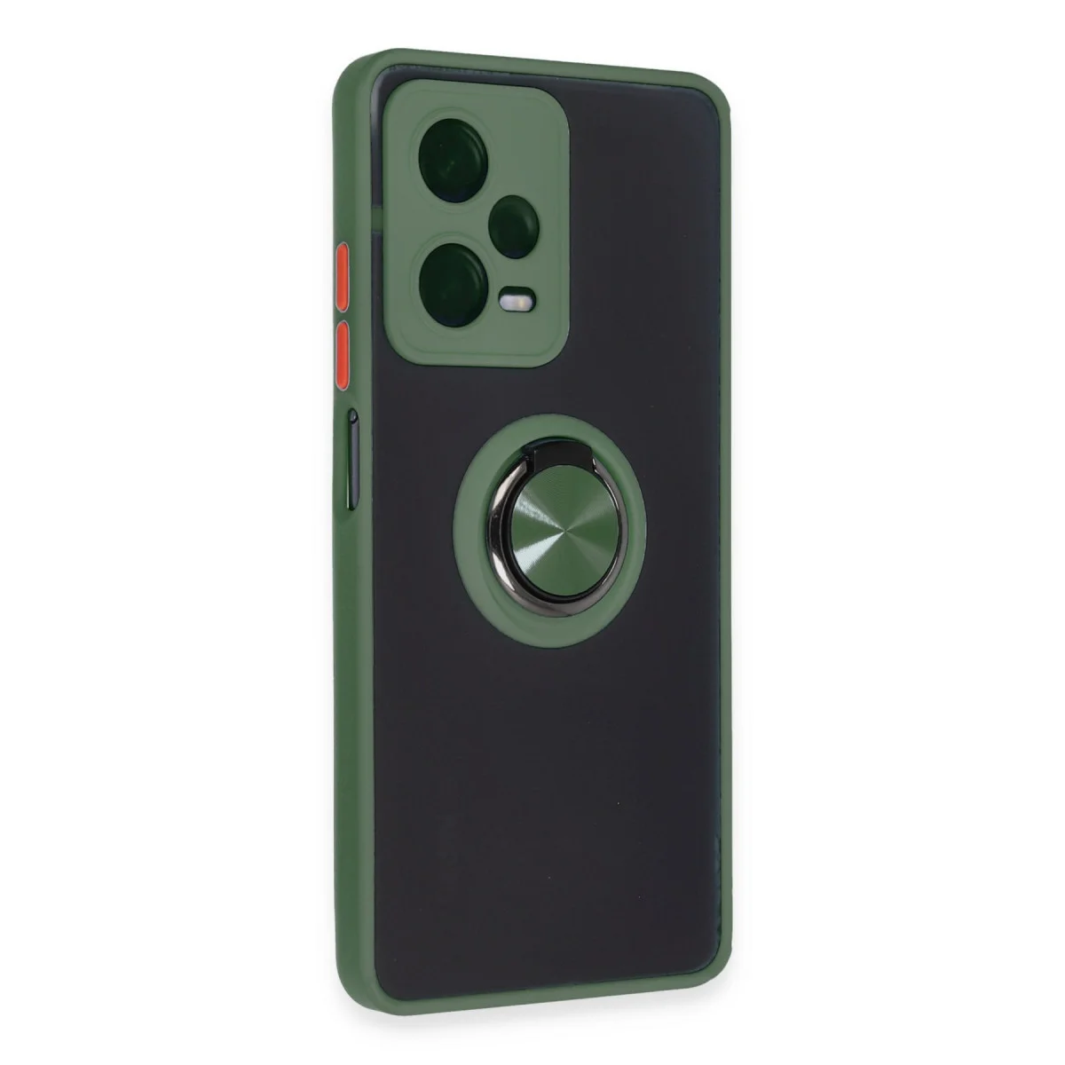 Redmi Note 12 Pro 5G Kılıf Montreal Yüzüklü Silikon Kapak - Yeşil