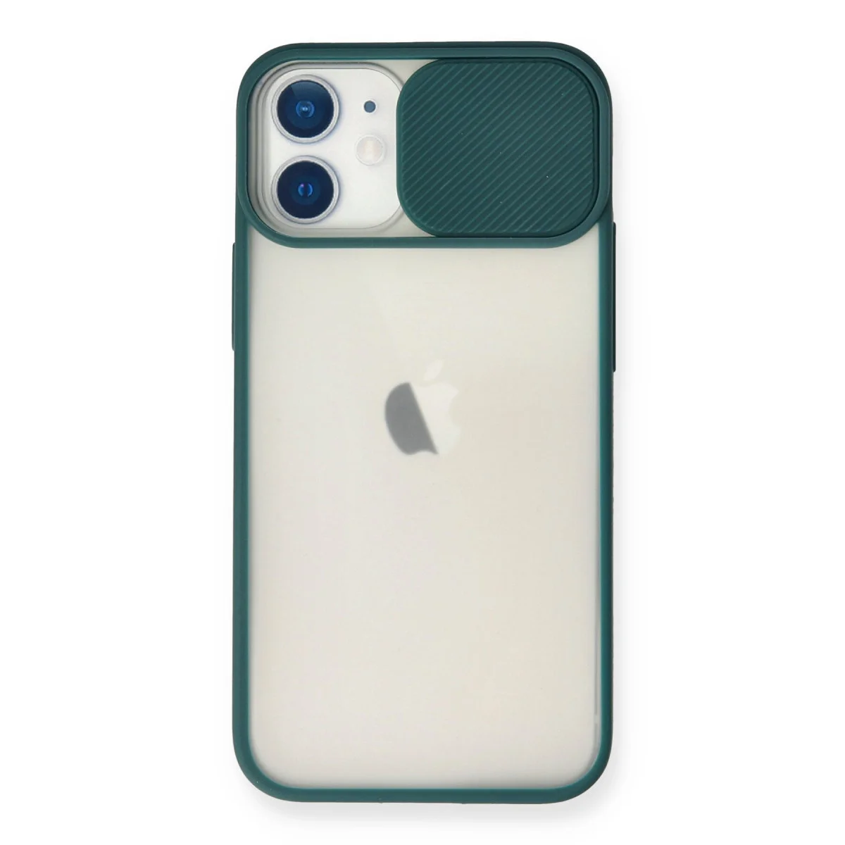 iPhone 11 Kılıf Palm Buzlu Kamera Sürgülü Silikon - Yeşil