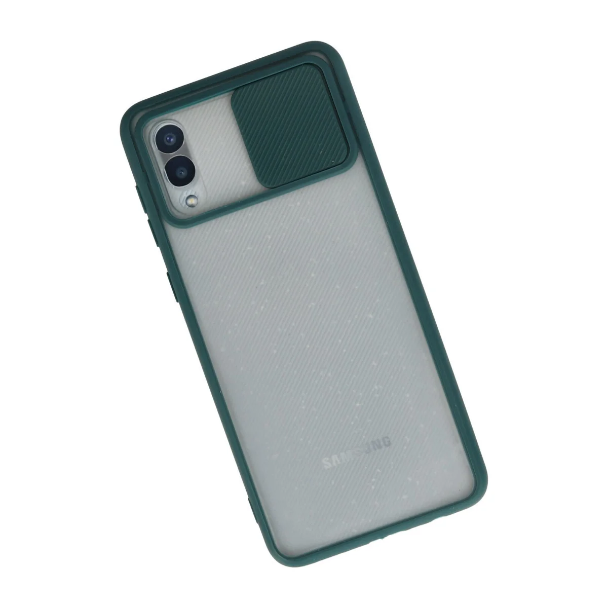 Galaxy A02 Kılıf Palm Buzlu Kamera Sürgülü Silikon - Yeşil