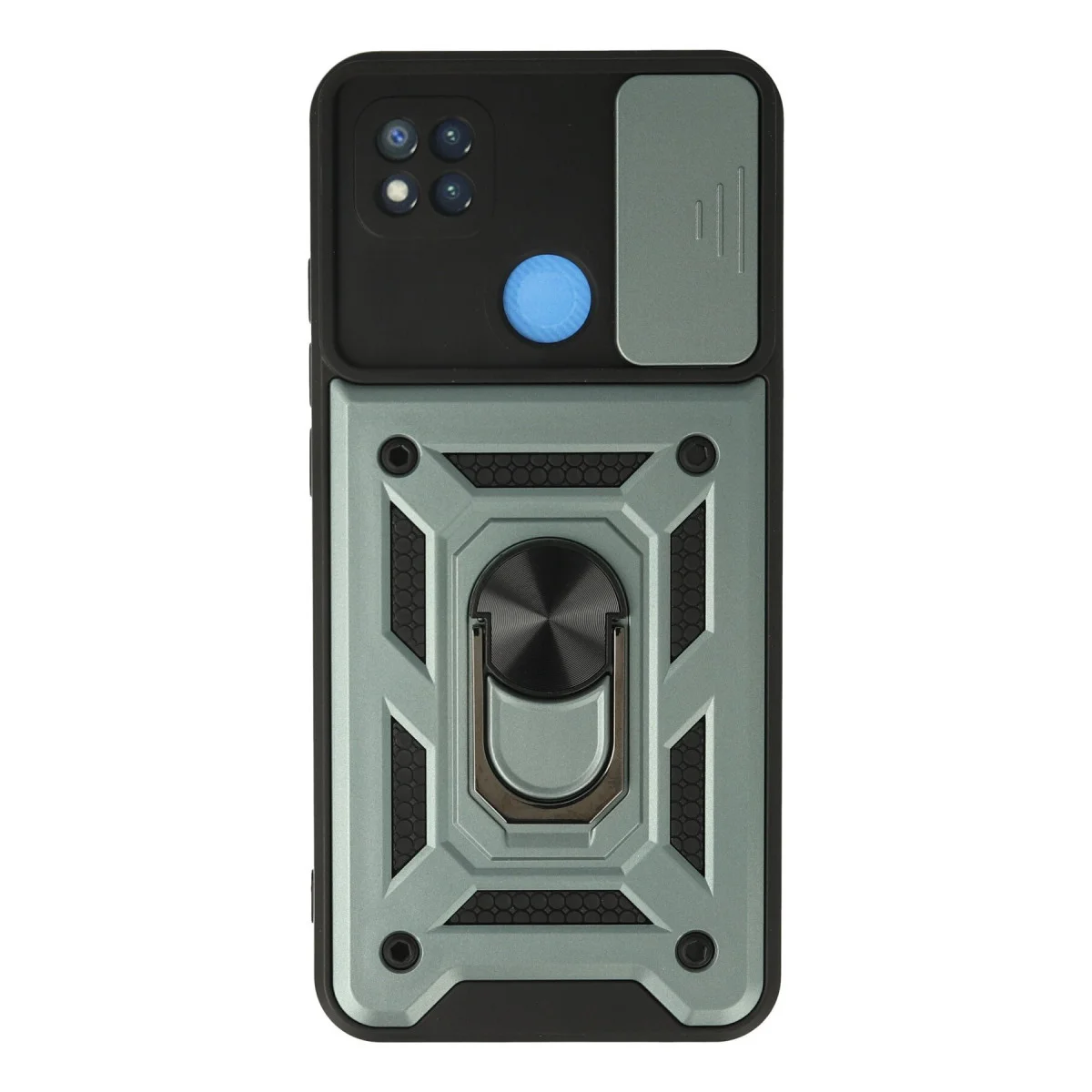 Redmi 9C Kılıf Pars Lens Yüzüklü Silikon - Yeşil