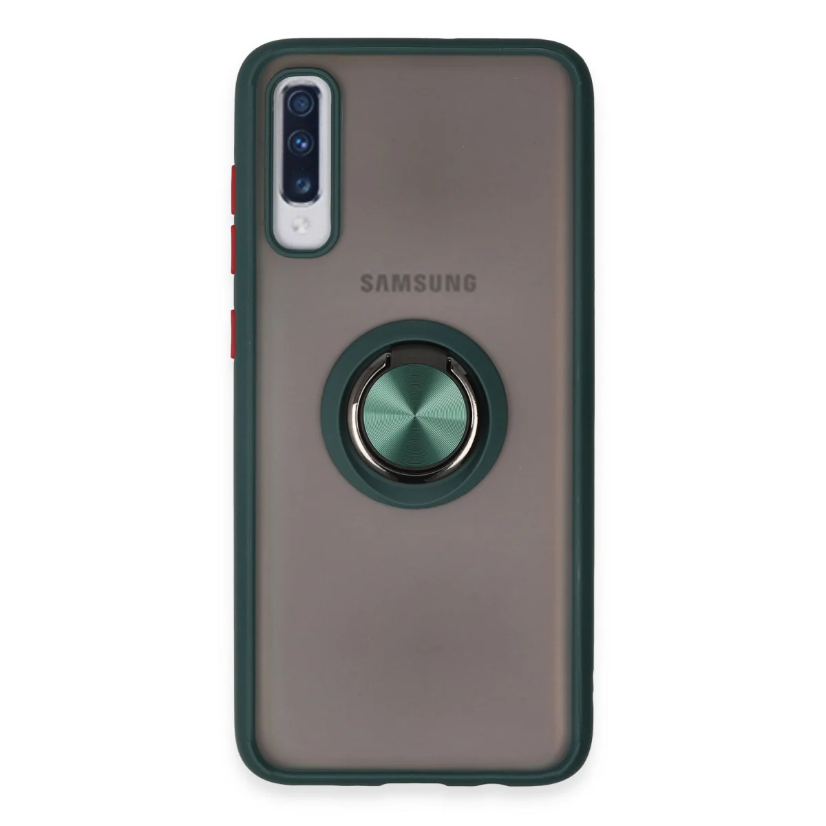 Galaxy A70 Kılıf Montreal Yüzüklü Silikon Kapak - Yeşil