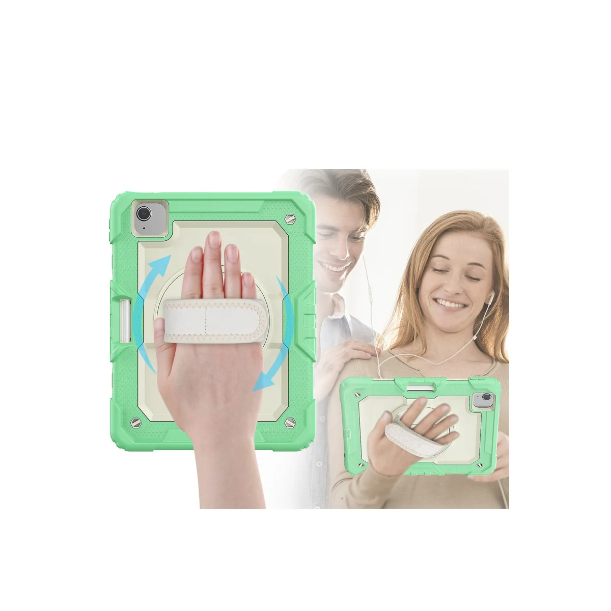 iPad Pro 11 (2020) Kılıf Strap New Tablet Kapak - Yeşil