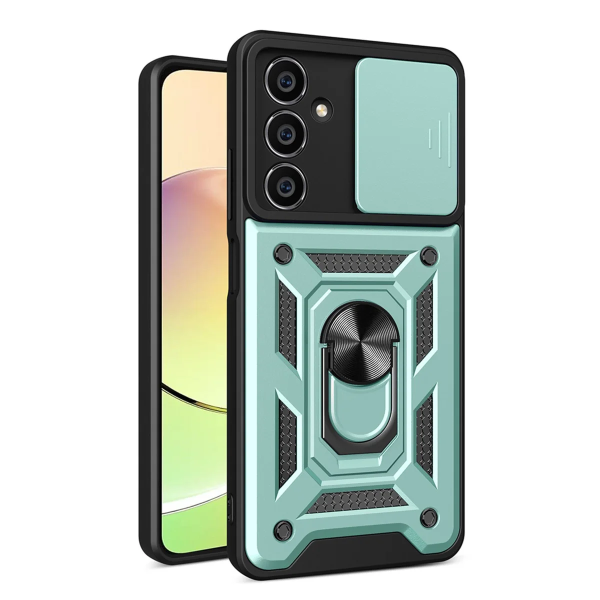 Galaxy A05 Kılıf Pars Lens Yüzüklü Silikon - Yeşil
