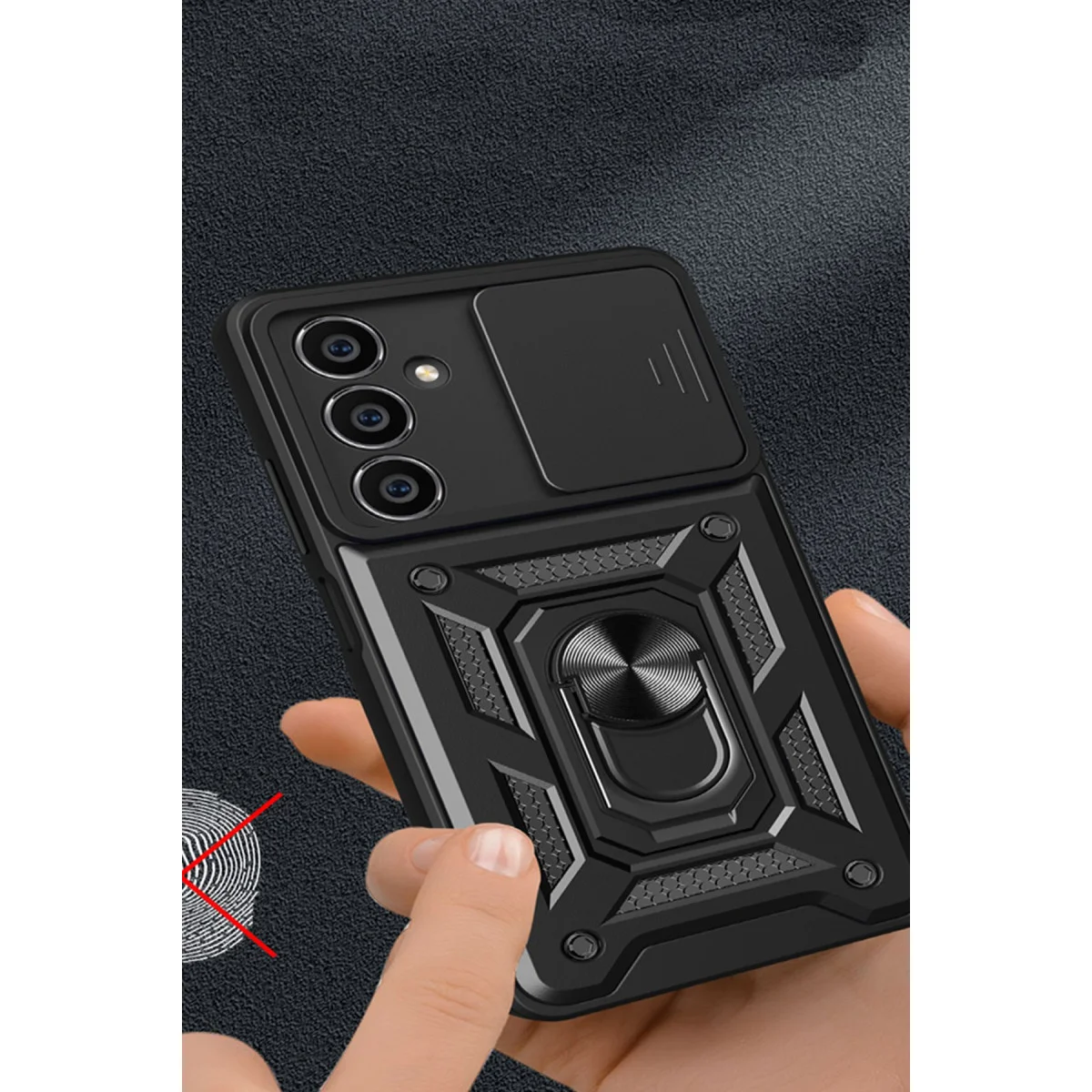 Galaxy A05 Kılıf Pars Lens Yüzüklü Silikon - Yeşil