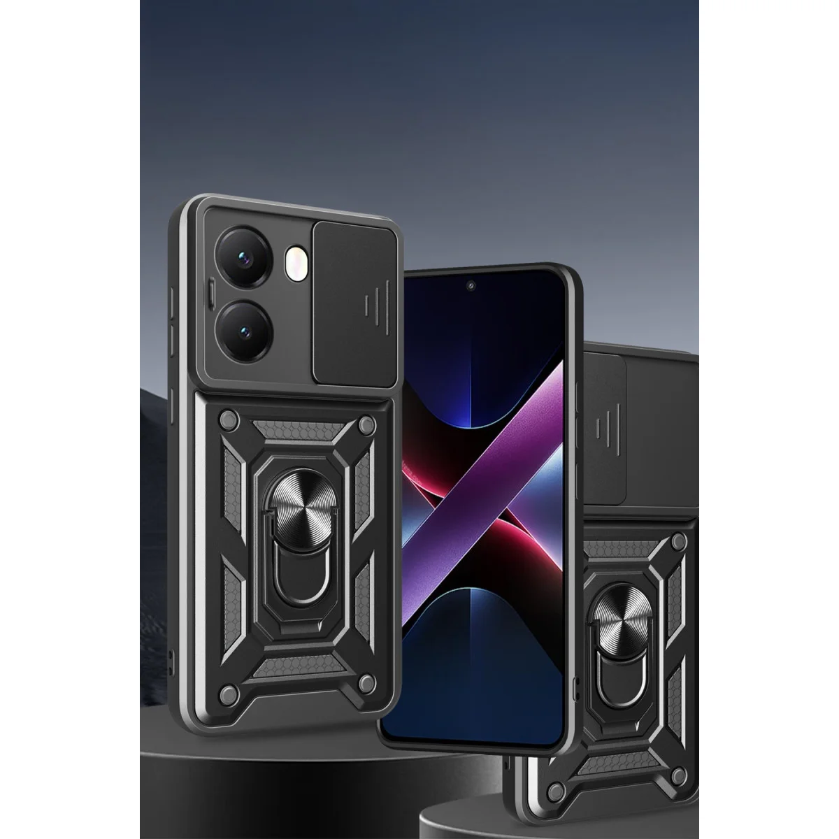 Poco X7 Pro Kılıf Pars Lens Yüzüklü Silikon - Yeşil