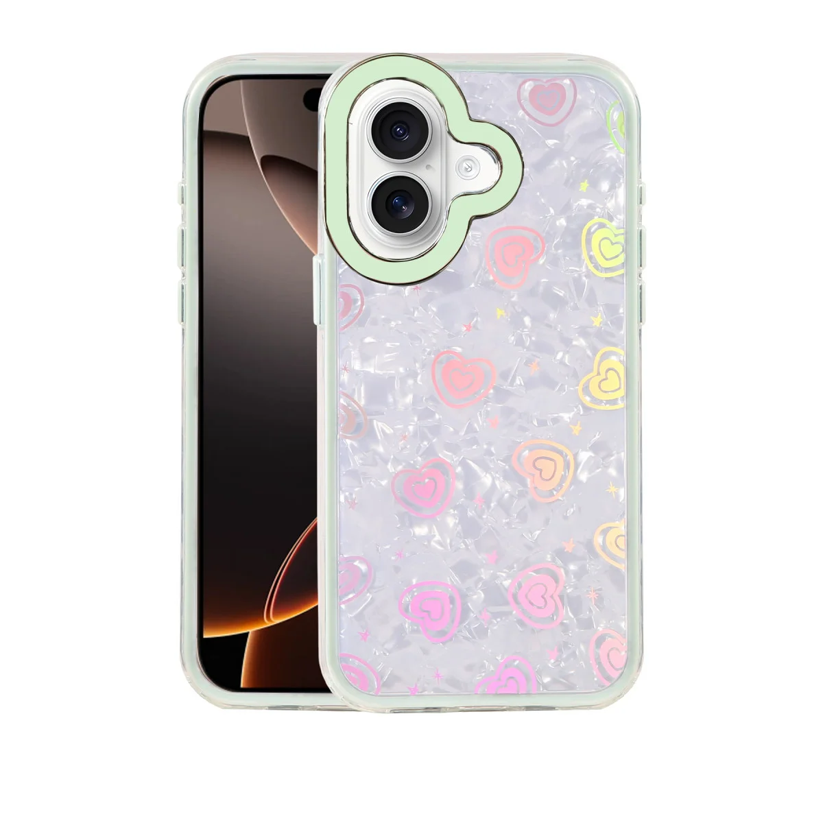 iPhone 16 Lumi Desenli Kapak - Yeşil