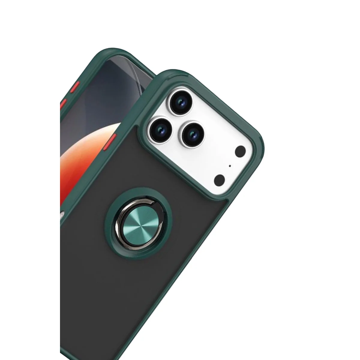 iPhone 17 Pro Montreal Yüzüklü Silikon Kapak - Yeşil