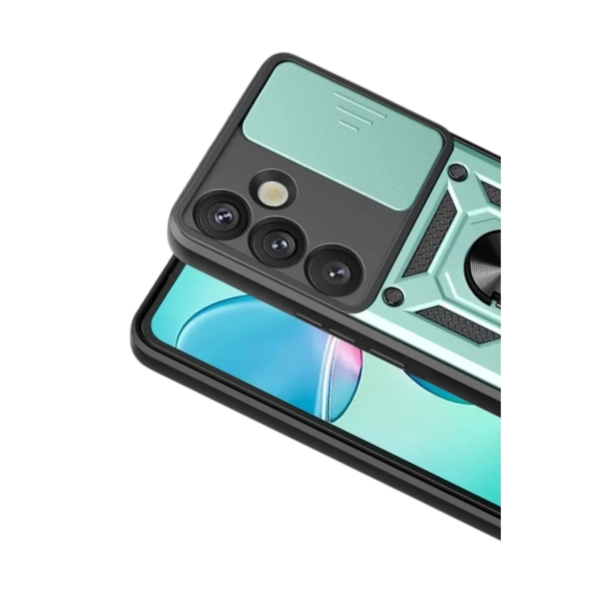 Galaxy S26 Plus Pars Lens Yüzüklü Silikon - Yeşil