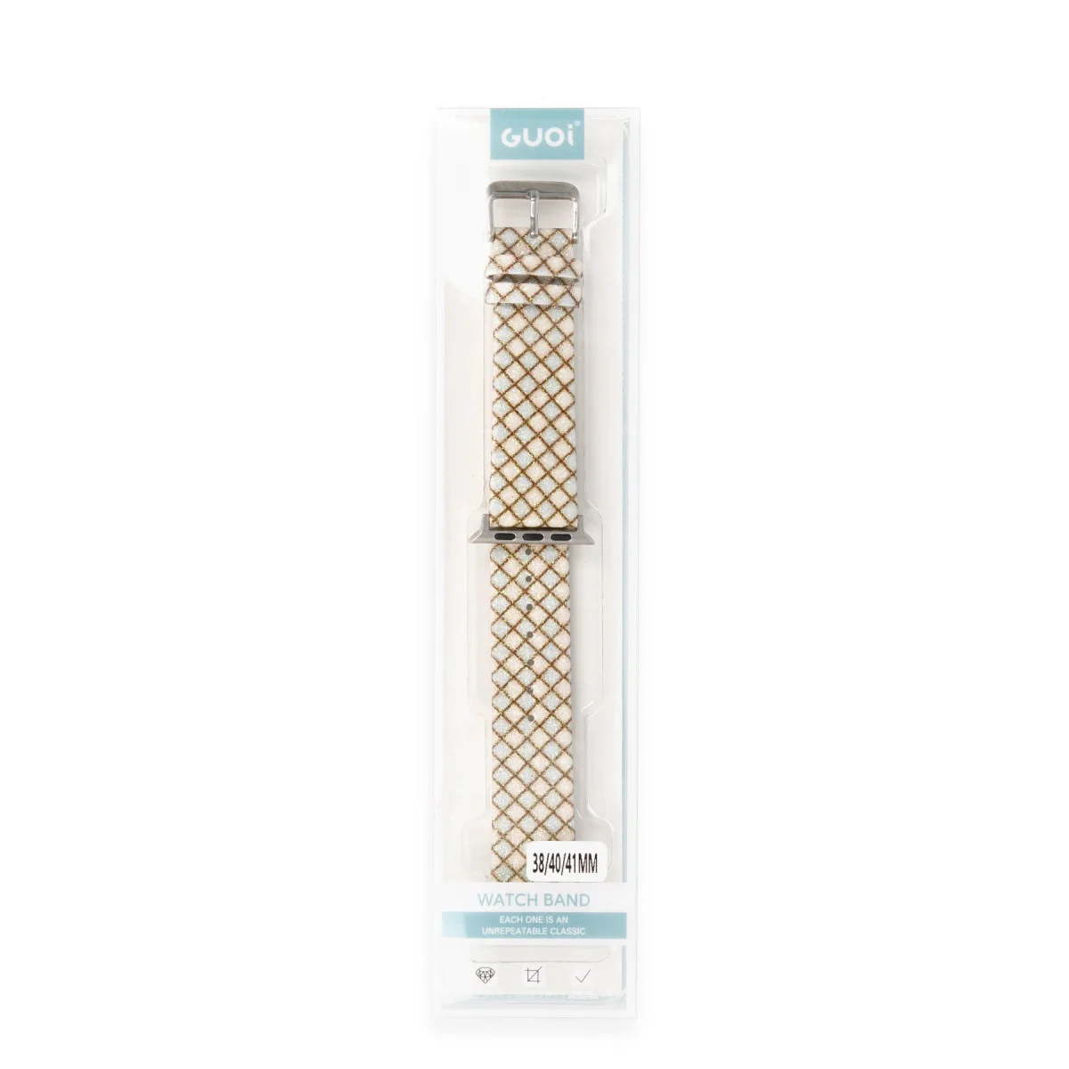 Watch 38mm Karo Motif Kordon - Mavi