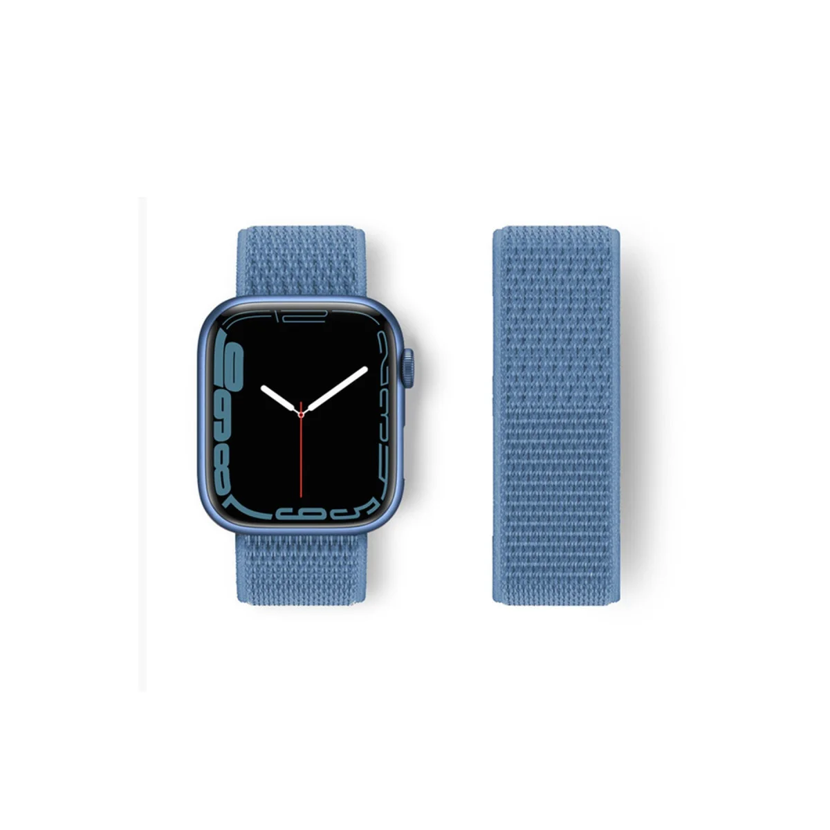 Watch 42mm Hasırlı Cırtcırtlı Kordon - Mavi