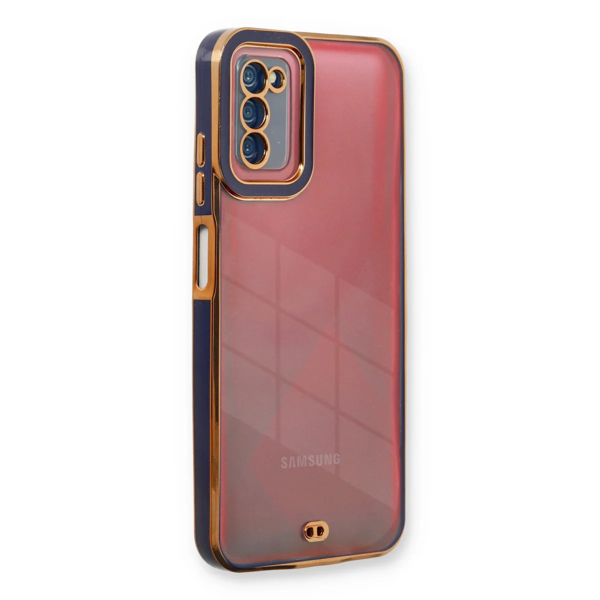 Galaxy A03S Kılıf Liva Lens Silikon - Mavi