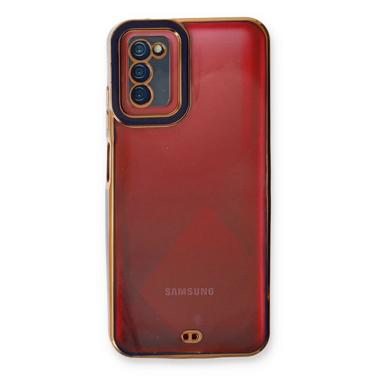 Galaxy A03S Kılıf Liva Lens Silikon - Mavi