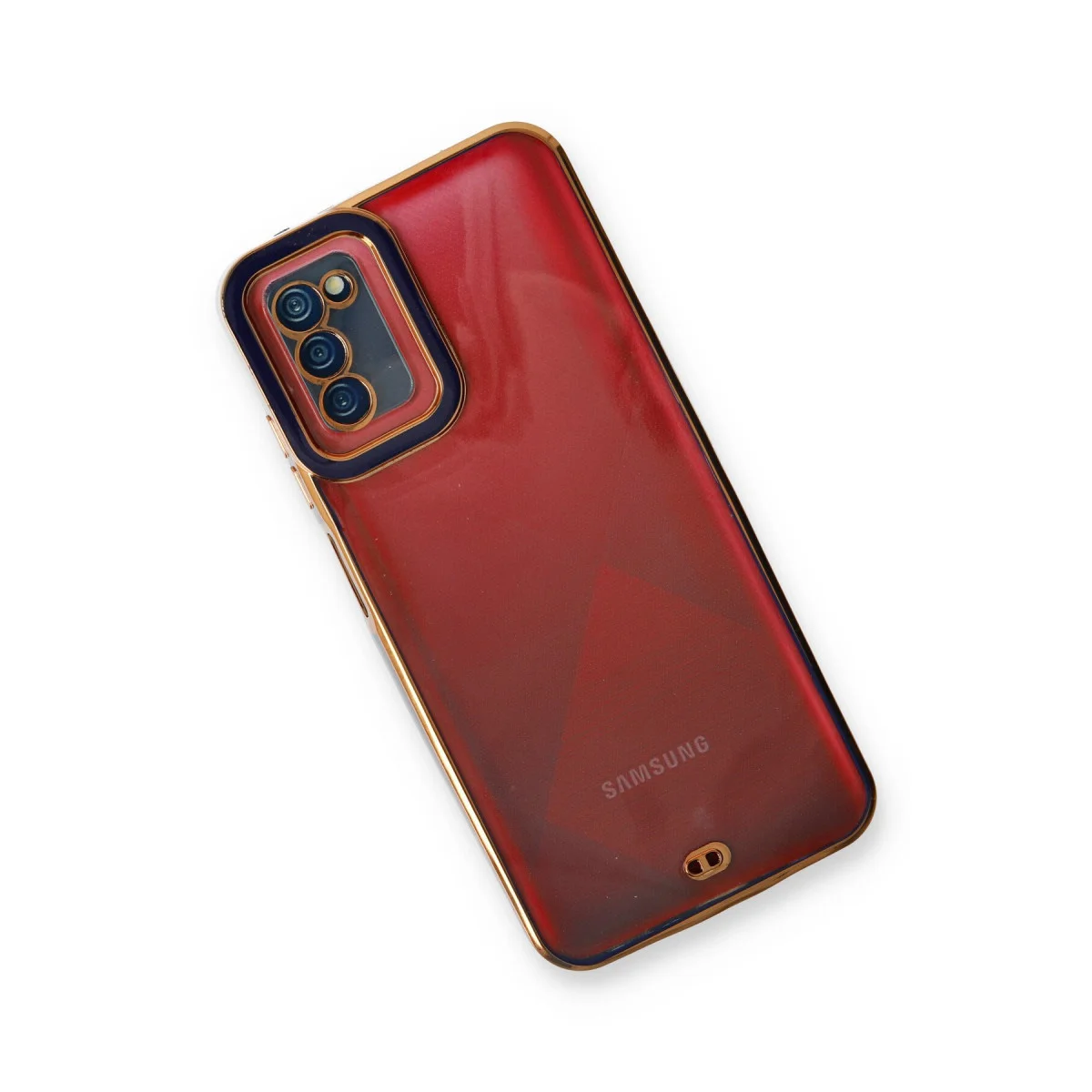 Galaxy A03S Kılıf Liva Lens Silikon - Mavi