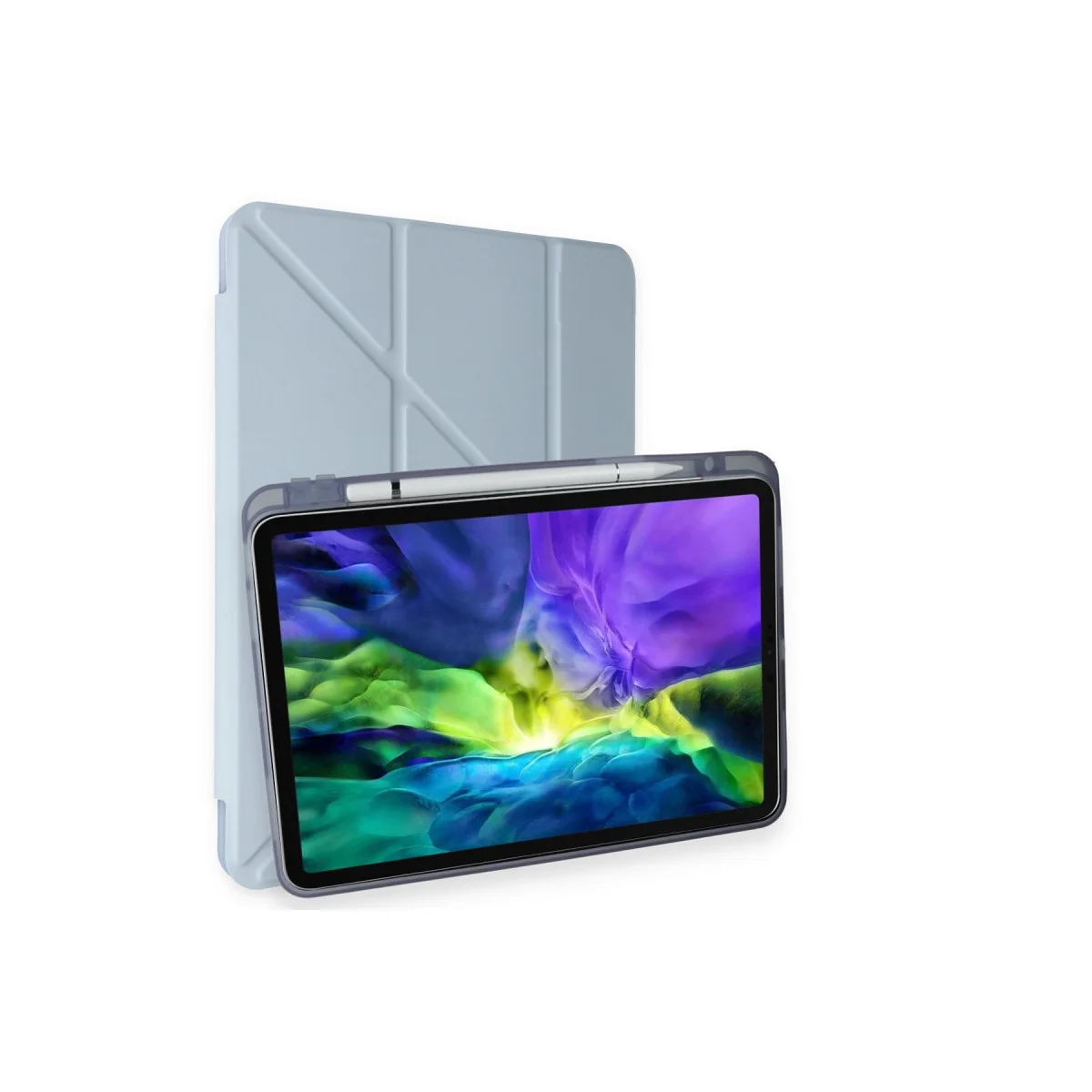 iPad Pro 11 (2018) Kılıf Kalemlikli Mars Tablet Kılıfı - Mavi