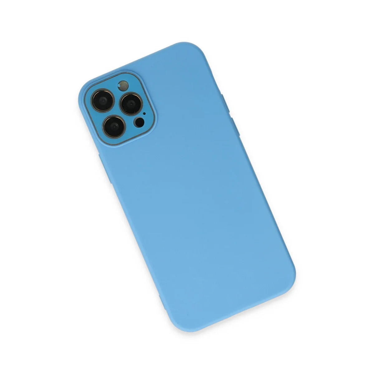 iPhone 12 Pro Kılıf Lansman Glass Kapak - Mavi