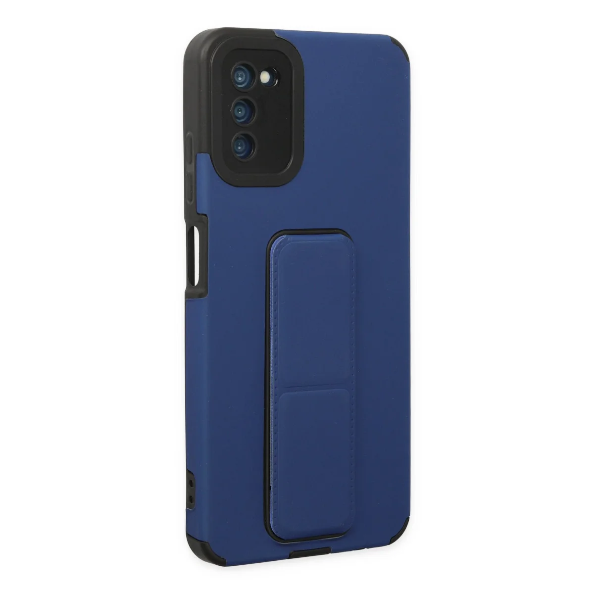 Galaxy A03S Kılıf Mega Standlı Silikon - Mavi