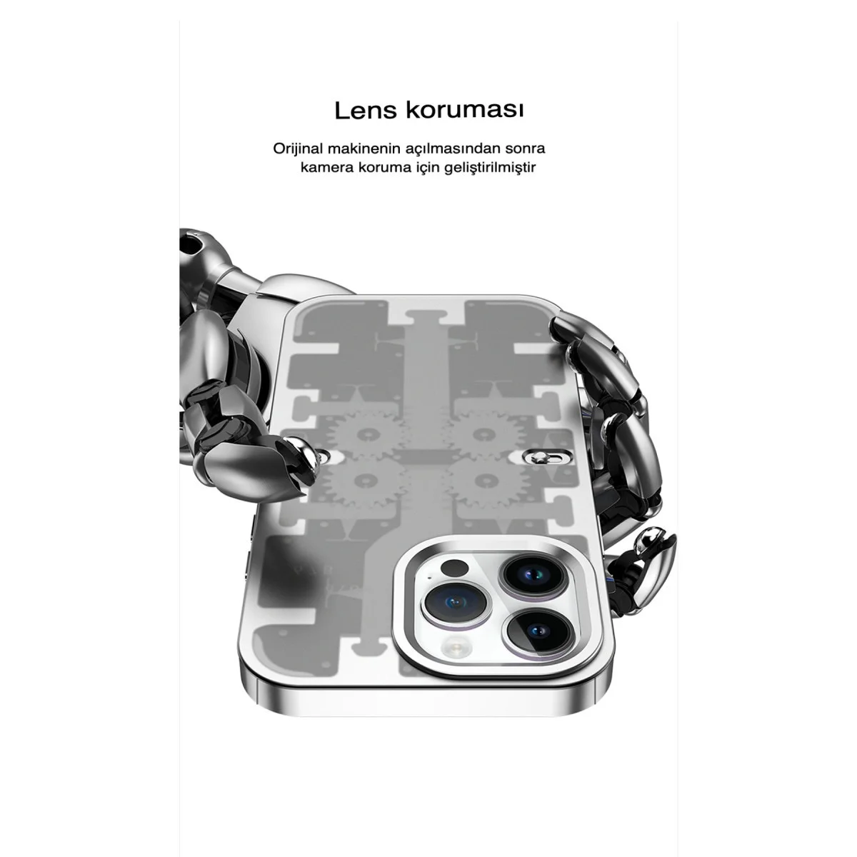 iPhone 13 Pro Max Kılıf Mekanik Bumper Kapak - Mavi