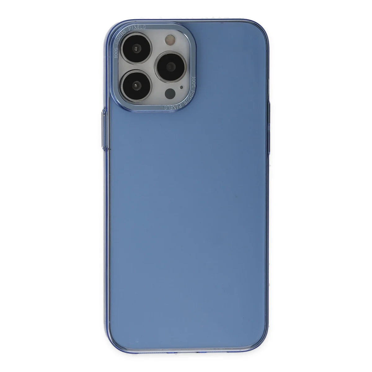 iPhone 13 Pro Kılıf Anka PC Sert Metal Kapak - Mavi