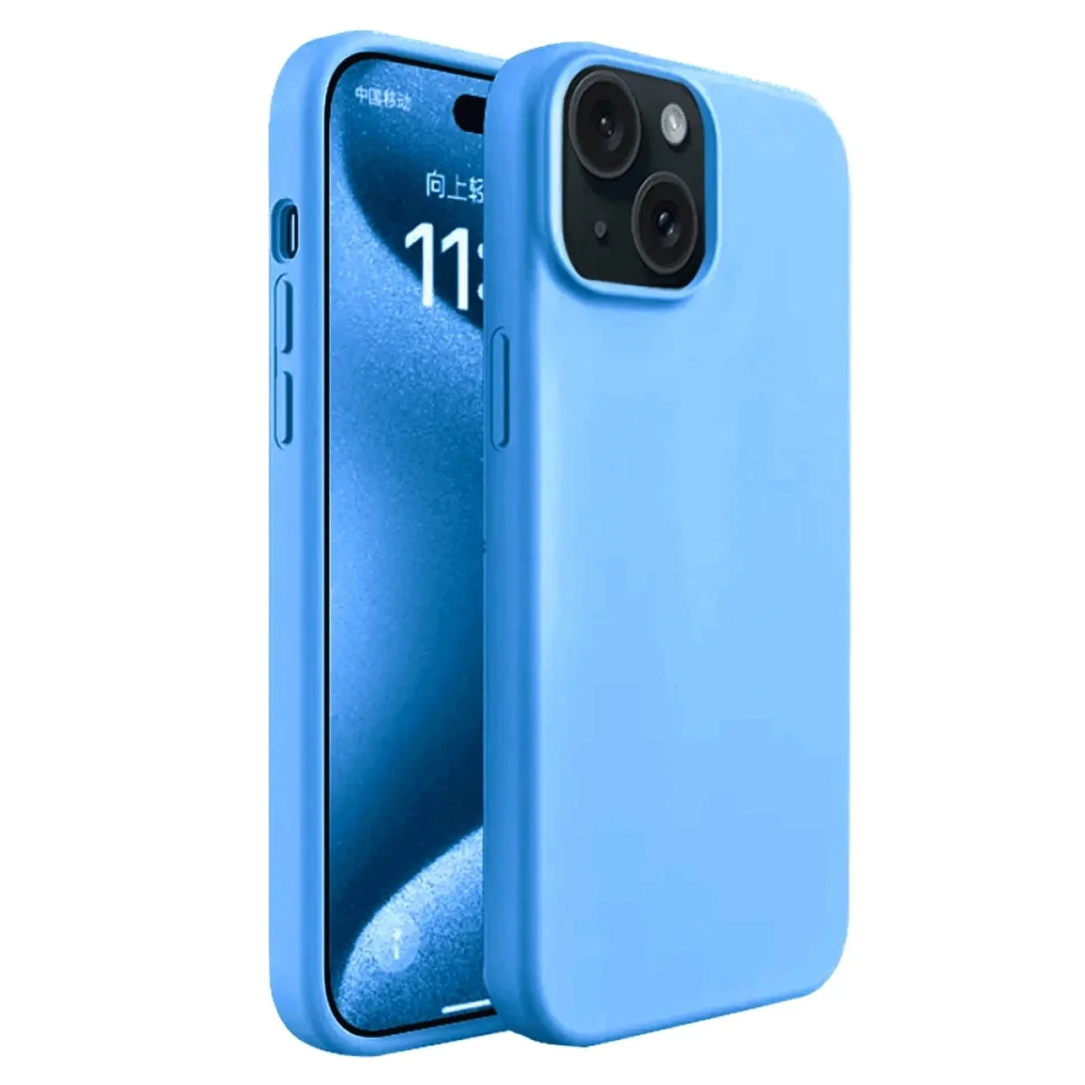 iPhone 15 Kılıf First Silikon - Mavi