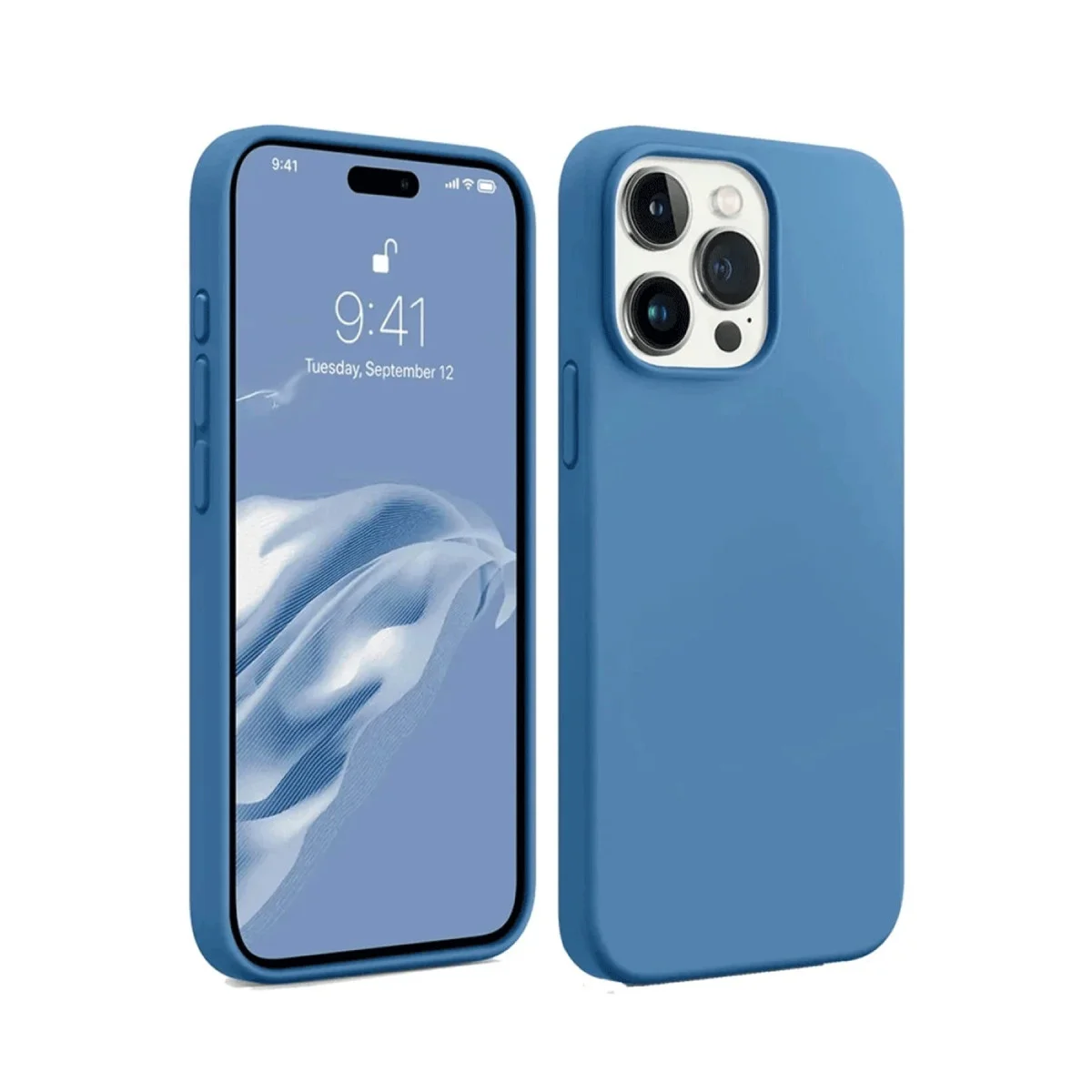 iPhone 15 Pro Kılıf First Silikon - Mavi