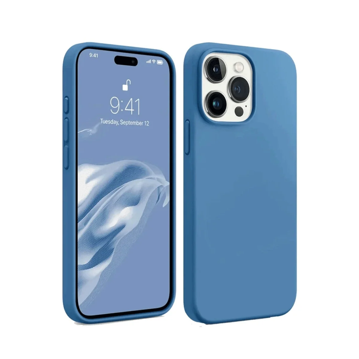 iPhone 15 Pro Max Kılıf First Silikon - Mavi