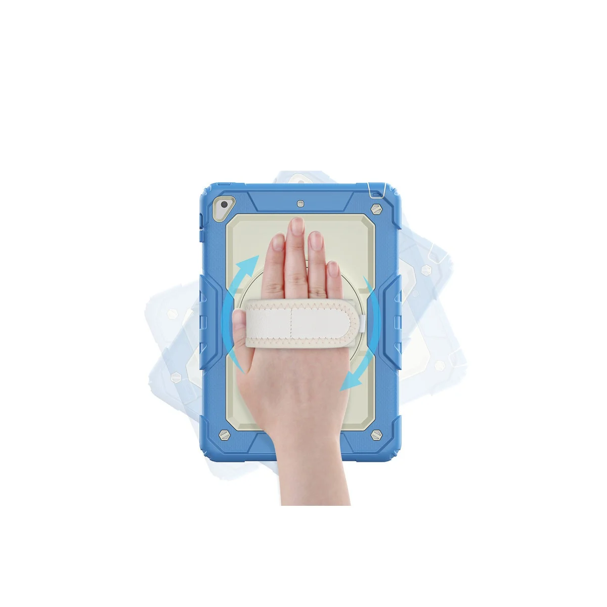 iPad 5 Air 9.7 Kılıf Strap New Tablet Kapak - Mavi