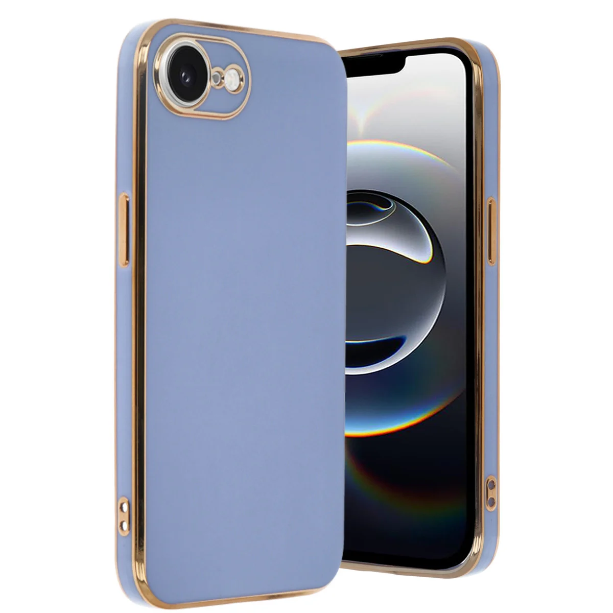 iPhone 16E Kılıf Volet Silikon - Mavi