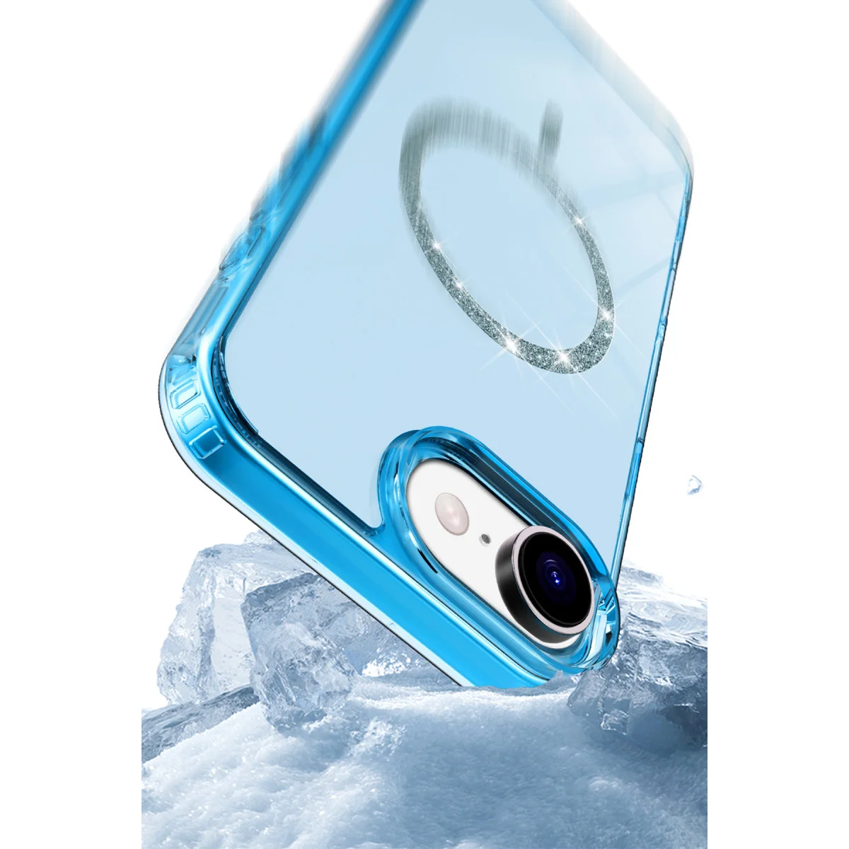 iPhone 16E Live Diamond Magsafe Kapak - Mavi
