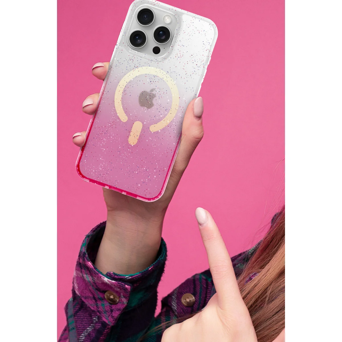 iPhone 16 Plus Pummel Shiny Magsafe Kapak - Mavi