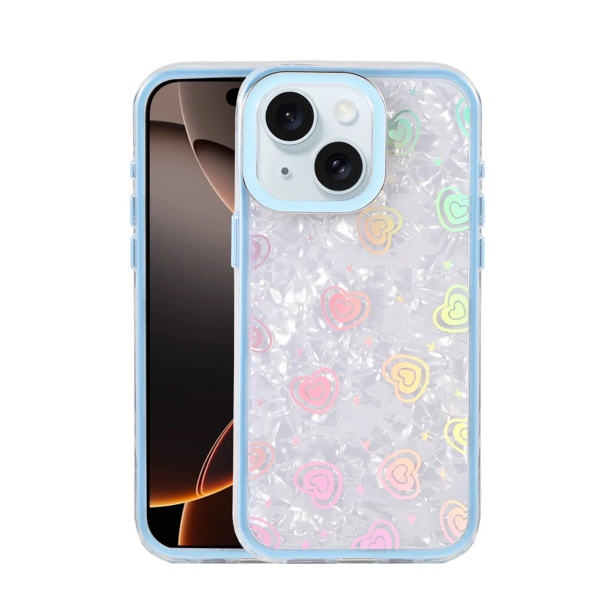 iPhone 14 Lumi Desenli Kapak - Mavi