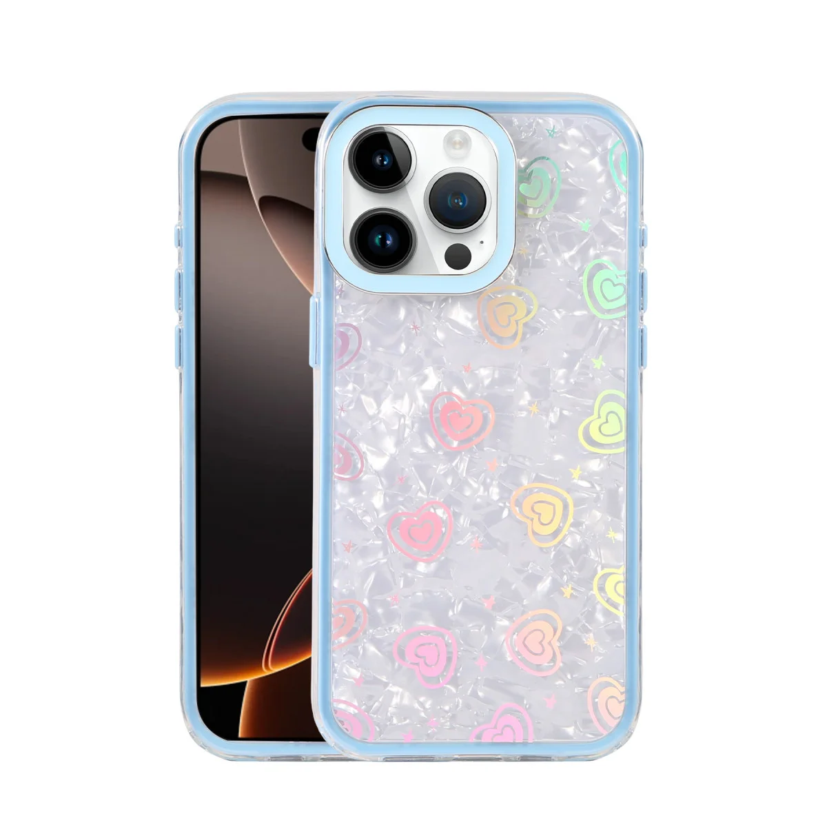 iPhone 14 Pro Max Lumi Desenli Kapak - Mavi