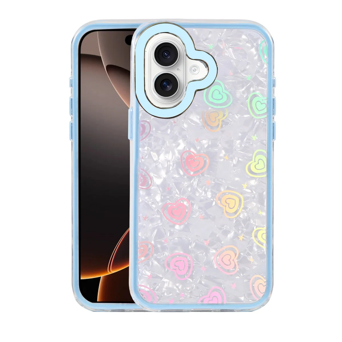 iPhone 16 Lumi Desenli Kapak - Mavi